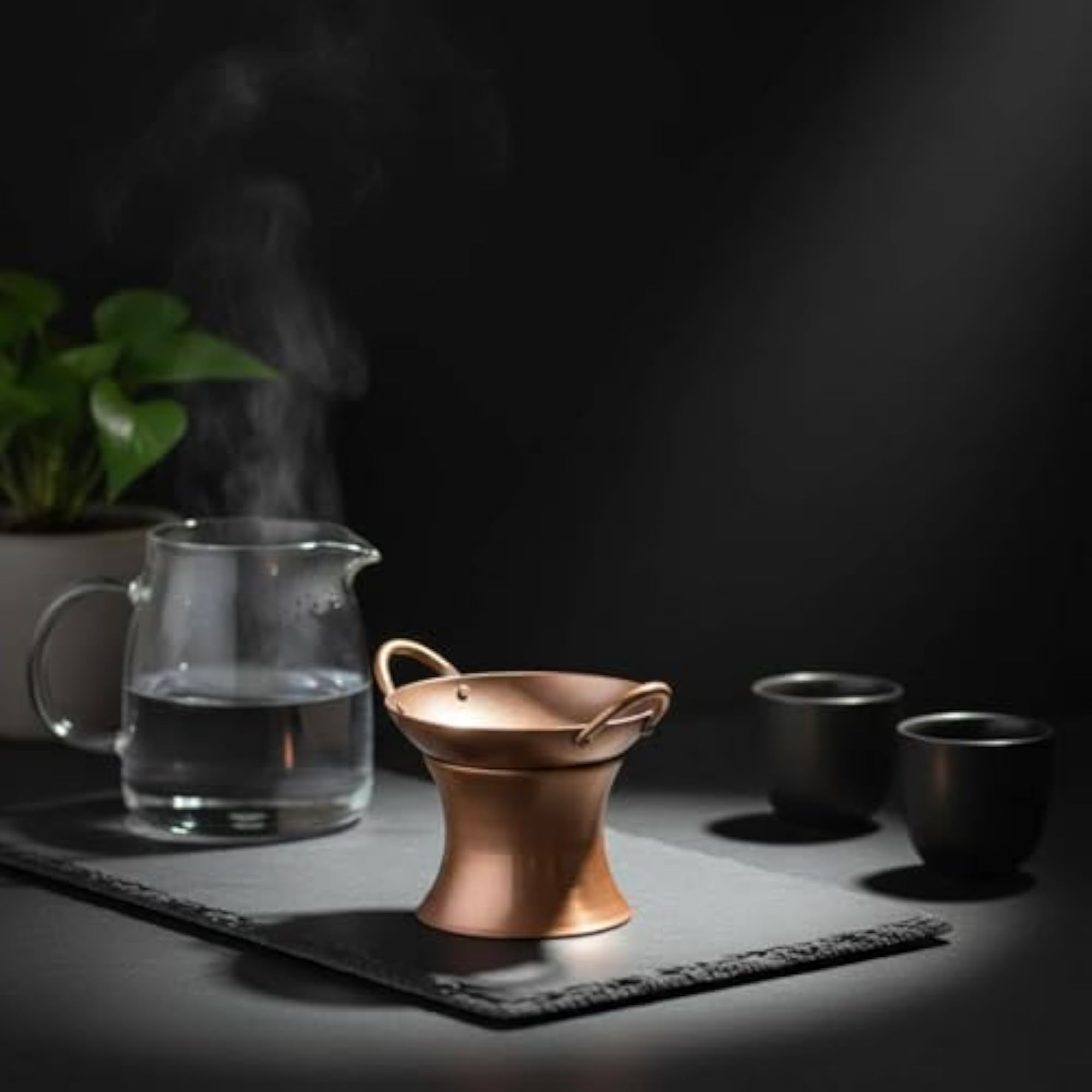 Warm Finish Copper Tea Accessory, Polished Surface