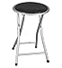 thesecrethome.es - Taburete Plegable Asiento Acolchado - Taburete de Metal - Asiento Acolchado - Ideal para Cocina, Terraza o Jardín - Diámetro 30 centímetros x Alto 45 centímetros - Negro