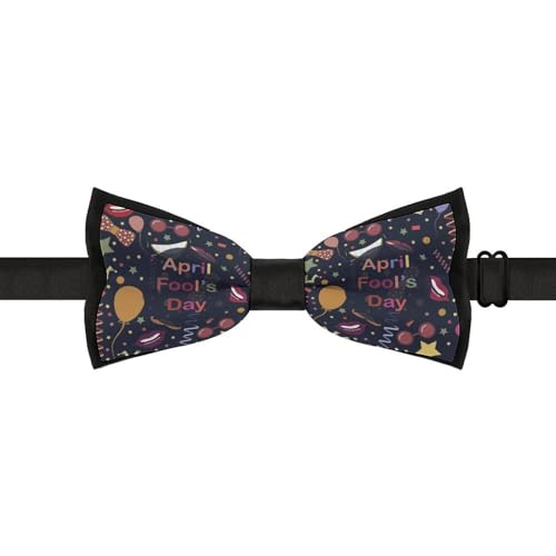 GoasNei Happy April Fool's Day 2023 Bow Tie for Men Adjustable Necktie Funny Tie Neck Ties for Weddings Party