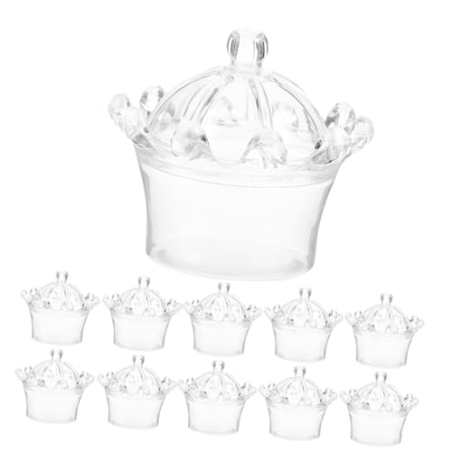 Boîtes à bonbons couronne transparentes plastique pour mariage