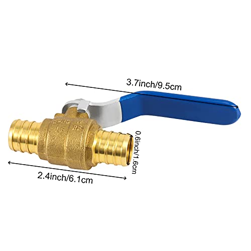 ZOENHOU 4 PCS 3/4 Pex Valve Brass Water Shut Off Switch with Handle, Pex Fittings, Mini 2 Way Brass Ball Valve for Water… - Image 3