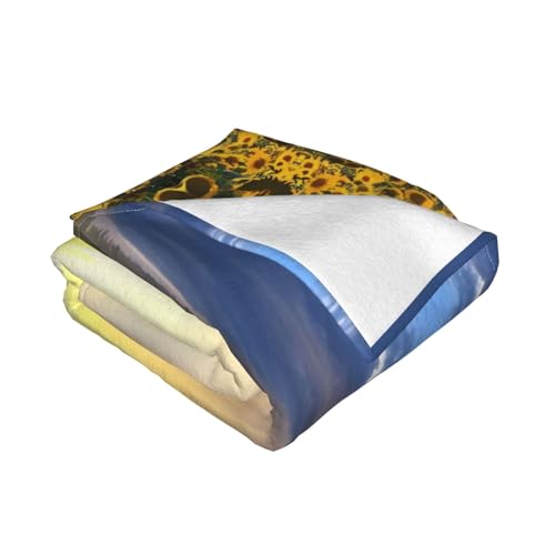 Couverture lit flanelle tournesol doré douce chaude 203x152cm - 3