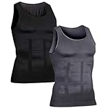 Shaperluv Men, Shaperluv 2.0 Men's Large Size Long Sleeve Tank Top, Chest Shaping Tank Top (2PCS-e,X-Large)
