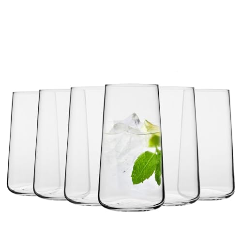 Verres à eau, à jus et à boissons Krosno | Design élégant | Lot de 6 | Capacité 600 ml | Collection Infinity | Idéal pour la maison, le restaurant, la fête | Lavable au lave-vaisselle | Lavable.