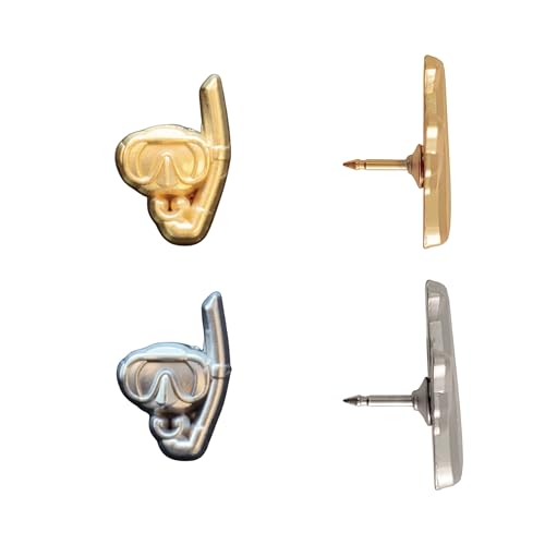 Image of Snorkel Push Pins - Silver Snorkel Map Pins for Cork Boards, Maps, or Lapel Use - Designed in USA - Set of 10