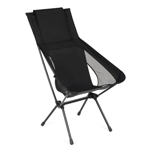 Image of Helinox Sunset Chair (re), Packable Outdoor Furniture, Summer Vacation Holiday Seat, Foldable, Lightweight High-Back Comfort, Sustainable Eco-Friendly Materials, 3.66 lbs(1.6 kg), Blackout Edition