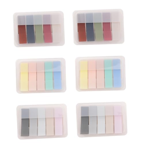 KAILIKETIY 6個 便利な色便箋貼り付けメモパッド クラシフィケーションステッカー 可愛いメッノート付き 書類整理や読書ノートに 事務所や家用