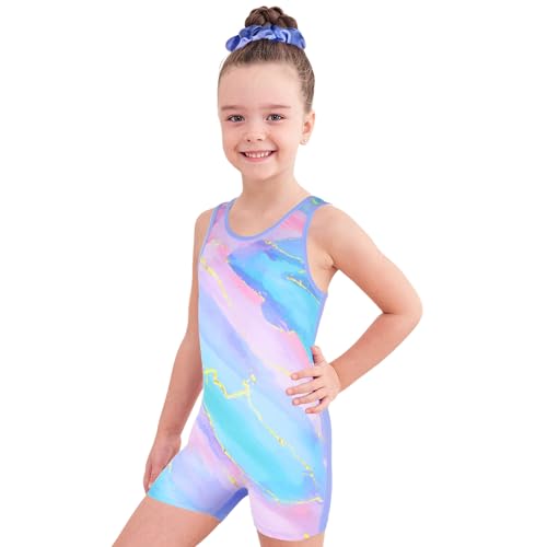 Gymnastics Leotards for Girls With Shorts Biketards Unitards Tumbing Ballet Dance Outfit 4-13Years