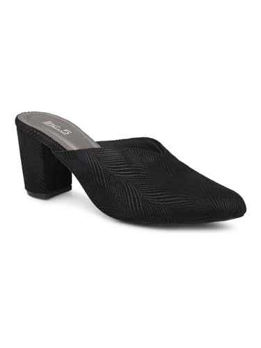 Inc.5 Women Black Embellished Block Mules Heels (B0CQPD5Q38) Amazon Price History, Amazon Price Tracker