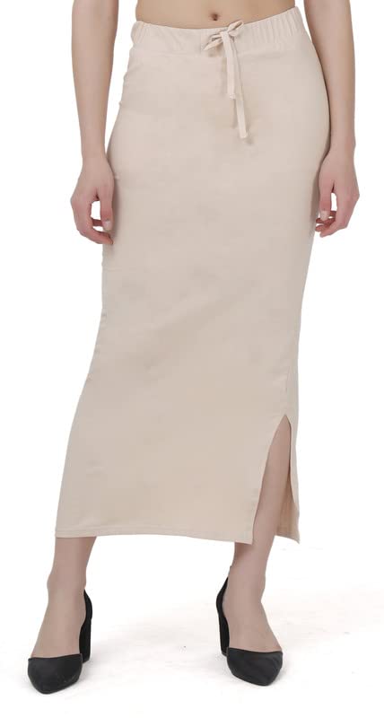 Image of Lycra Blend Cotton Saree Shapewear Petticoat for Women and Girls, Skirts Shapewear Dress for Saree