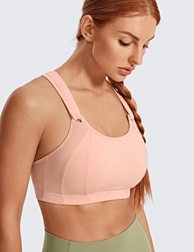 Image of SYROKAN Women's Sports Bra Front Adjustable High Impact Support Padded Wireless Racerback Plus Size Running Bra