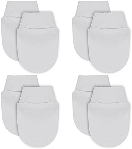 Soft Touch 100% Cotton Baby Anti Scratch Mittens - 4 Pack