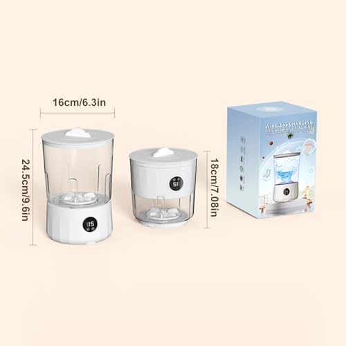Lave-linge portable compact avec 2 seaux pour sous-vêtements et camping - 5