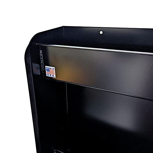 Pit Posse 445Bk Trailer Door Cabinet Organizer Senior Work Station Storage - Made In Usa - Flip Out Work Tray Spring Loaded Paper Towel Tensioner Aluminum Garage Bike Trailer Shop 25 X 6 X 30 (Black) #TOP6