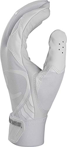Rawlings 5150 Adult Baseball Batting Gloves, Youth Large, White #TOP2