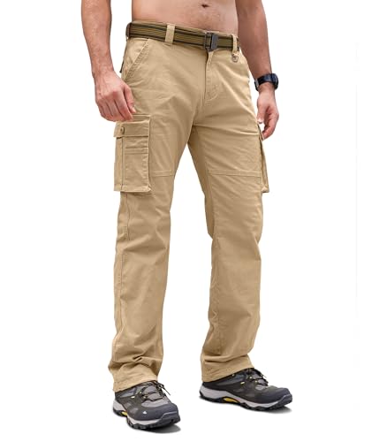 Cindeyar Cargohose Herren Relaxed Fit Baumwolle Wanderhose Herren Casual...