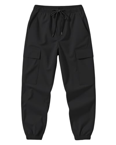 BINPAW 3 Pack Boys Cargo Jogger Pants Youth Lightweight Quick Dry Outdoor Hiking Athletic Trousers 5-16Y2