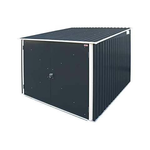 Duramax Bicycle Store with Fully Wide Double Lockable Doors - Anthracite with Off-White Trimmings - 15 Years Warranty Cover