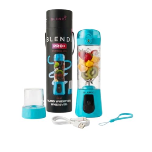BLENDi Pro+ Portable Blender (New 2025 Model, 17.5oz, Turquoise) – Upgraded 120W Motor, USB-C Rechargeable, Cordless Personal Blender Smoothies & Shakes – BPA-Free, Self-Cleaning, Travel-Friendly