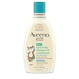 Aveeno Kids Shampoo & Conditioner, Formulated With Oat Extract to Gently Cleanse, Condition & Detangle Kids Hair, For Sensitive Skin and Scalp, Hypoallergenic, 12 Fl Oz