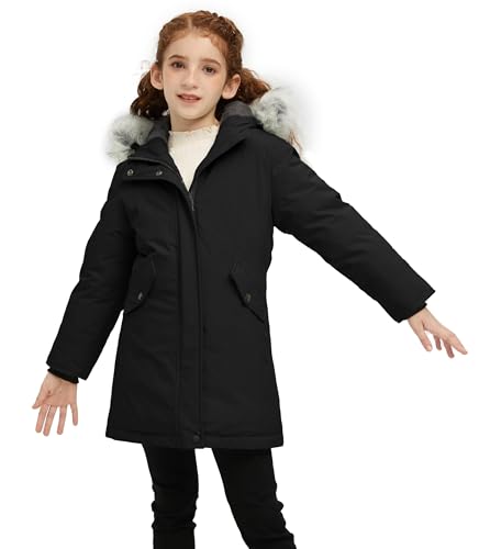 Wantdo Girl's Winter Coat Warm Windproof Insulated Hiking Warm Long Sleeve Puffer Outdoor Running Fall Jacket with Hood3
