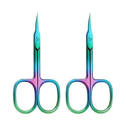 Paquete De 2 Tijeras Para Piel Muerta De Titanio De Colores, Fabricadas En Acero Inoxidable, Resistentes Al Óxido Y Duraderas, Adecuadas Para Recortar La Piel Muerta Y El Cuidado Diario.