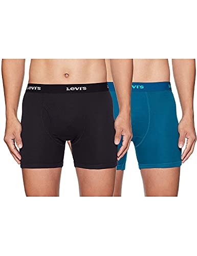 Image of Levi's 001 Classic Boxer Brief for Men | 100% Pure Cotton | Solid | Mid-Rise Men's Underwear | Anti-Roll Waistband | Durable Comfort with Extra Supportive Gusset | Functional Fly | Pack of 2