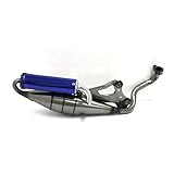 Motorcycle Exhaust For DIO50 For ZX50 For AF34 For AF35 Moped 50cc 2-Stroke Scooters Exhaust Pipe Muffler Pipe Scooter Moped Slip On Muffler(Iron blue)