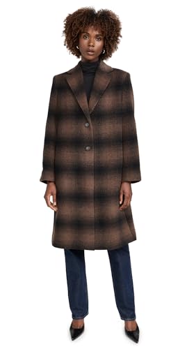 Amazon.com: Vince Womens SHADOW PLAID CAR COAT, DEEP WALNUT, SMALL