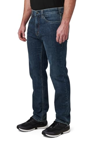 5.11 Defender-Flex Straight Fit Men's Jean, 40X30, Basic Blue Wash, 745584
