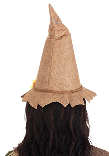 Scarecrow Hat for Adults with Appliqued Patches and Rope Hat Band