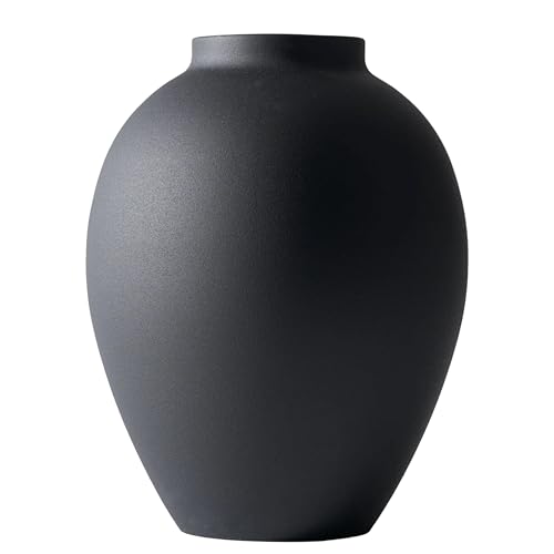 SilkSerenade Large Black Matte Flower Vase for Bedroom Kitchen Living Room Table Contemporary Farmhouse Decorative Ella Flowers Iron Vases Rustic Tall Earthy Wabi Sabi Modern Centerpieces Home Decor