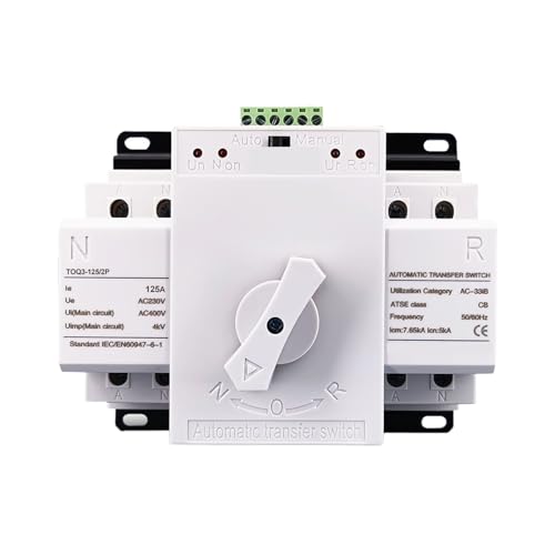 Interruptor de Transferencia Automática ATS 2P 125A para solucionar cortes en generador y red