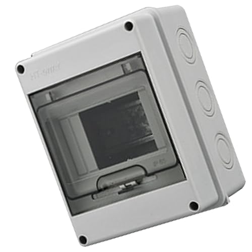 Plastic Distribution Box,2 Way Power Distribution Box,IP65 Electronic with Transparent Cover,for Construction Sites,Naval Operations,Agricultural (HT‑5 Way)