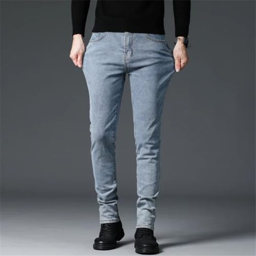 Men's Denim Pants Slim Stretch Streetwear Korean Vintage Casual Jeans3