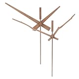 MUCKLILY 2 Sätze Geräuschloses Uhrwerk mit Langem Schaft und Eleganter Holz uhrzeiger Einfache Montage Langlebig Kompatibel mit Meisten Haushaltsuhren für DIY uhrreparaturen und