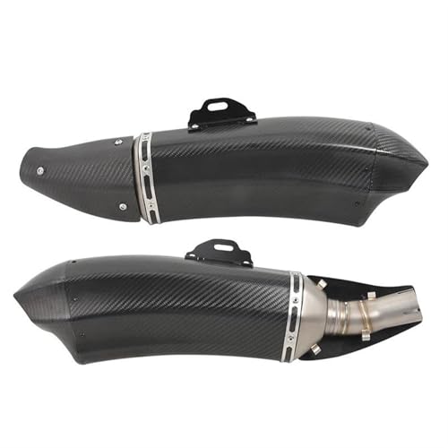 Silencieux Échappement Moto Carbone Slip On avec Couvercle pour Kawasaki Ninja H2 2015-2020