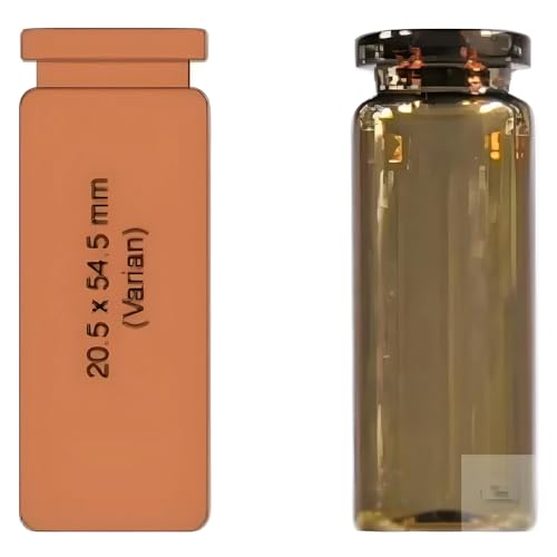 Macherey & Nagel ML-7170 Glas Headspace Rollrandflasche, 10mL Kapazität, 54.5mm Höhe x 20.5mm Durchmesser, Braun, 100 Stück