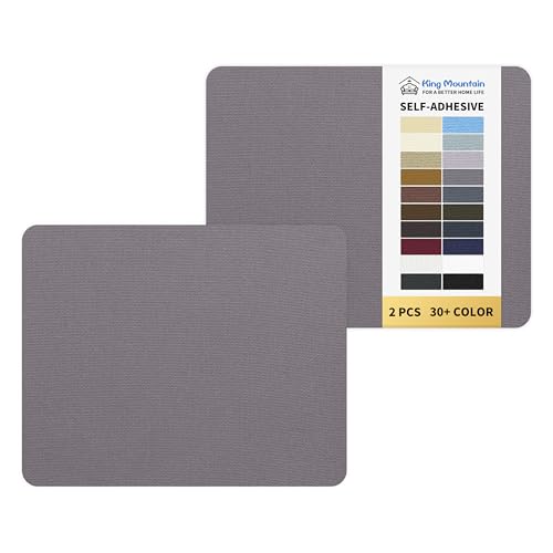 KING MOUNTAIN Canvas Repair Patch 9 x11 Inch 2 Pcs Self-Adhesive Waterproof Fabric Patch for Sofas, Tents, Furniture,Tote Bags, Car Seats (Grey)