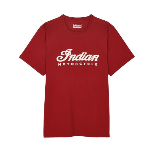 Indian Motorcycle Mens Essential Script Logo T-Shirt Red Red 2XL