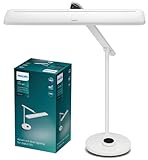 lamparas de escritorio led philips La luz de escritorio con óptica asimétrica profesional con brillo y CCT lineal ajustable proporciona una visibilidad mejorada y reduce los deslumbramientos perjudiciales