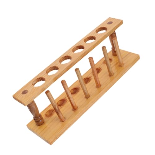 NAMOARLY Safe Wood Material Test Tube Shelf Pole Rack Laboratory Test Tube Organizer Space-Saving Design
