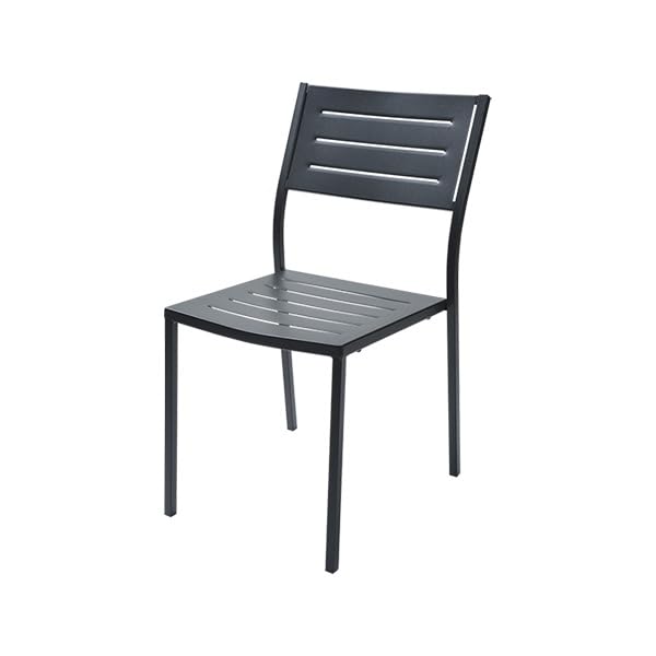 Chaises de jardin anthracite lot de 2 empilables en acier d'Italie