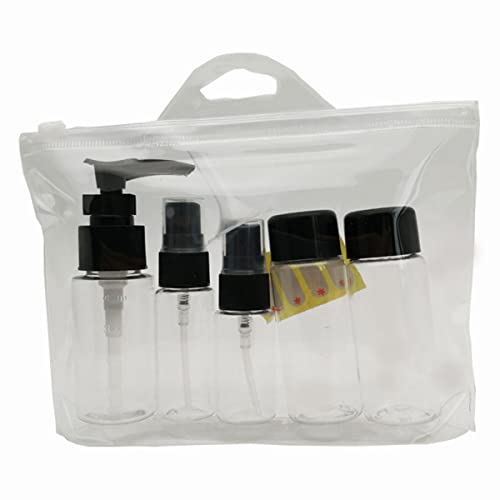 JUFUM 7 Stück Reise Make-up Flasche Transparent Kosmetik Creme Glas Reisezubehör Kunststoff Leere Make-up Flasche Behälter