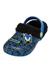 Sonic The Hedgehog Zuecos para niños - Pantuflas con forro de piel para niños con correa trasera - Zapatos cómodos para exteriores e interiores para niños, Black, 17 EU