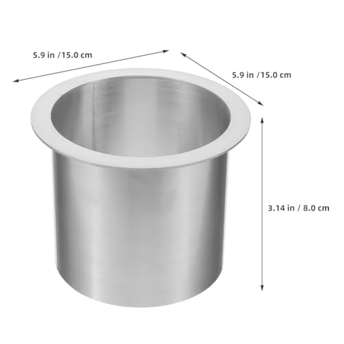 Image of MAGICLULU 15cm Drop-in Trash Chute, Stainless Steel Countertop Built-in Trash Can Waste Bucket Round Bottomless Embedded Trash Bin Trash and Waste Chute