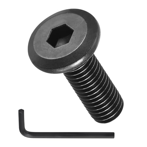 Image of METALLIXITY Flat Head Hex Socket Cap Screws Bolts(M8-1.25x25) 20Pcs, with Wrench Steel Hex Socket Furniture Bolts Screws - for Furniture Woodworking Project, Black
