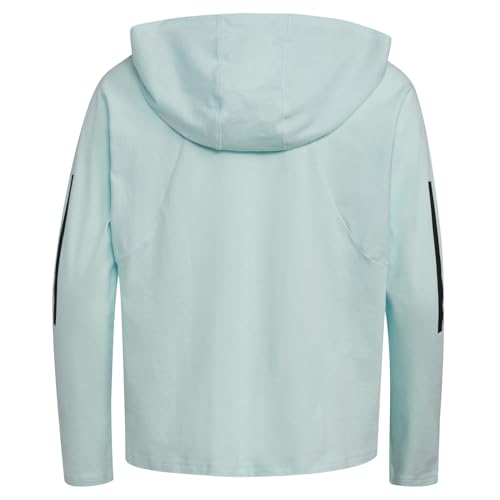 adidas Girls' Big Long Sleeve Hooded Graphic Tee, Alms Blue, Small3