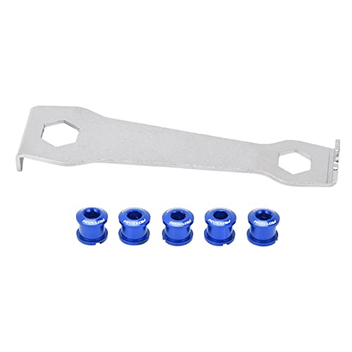 Baxnore Einzelne Kettenblattschrauben, verschleißfeste kleine Kettenblattmuttern aus Aluminiumlegierung, leichte Fahrradkurbelgarnitur-Scheibennägel für Fahrradzubehör (Blau)