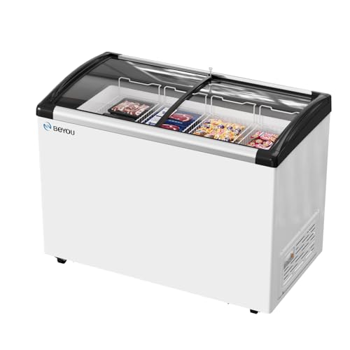BEYOU 9.4cu Commercial Ice Cream Freezer with Baskets
